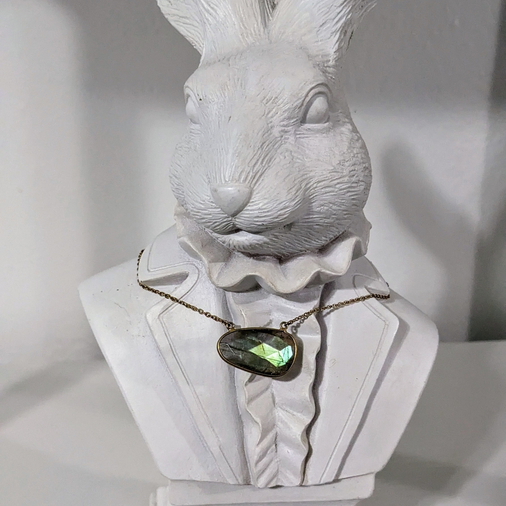 Malachite Stone Gold Necklace